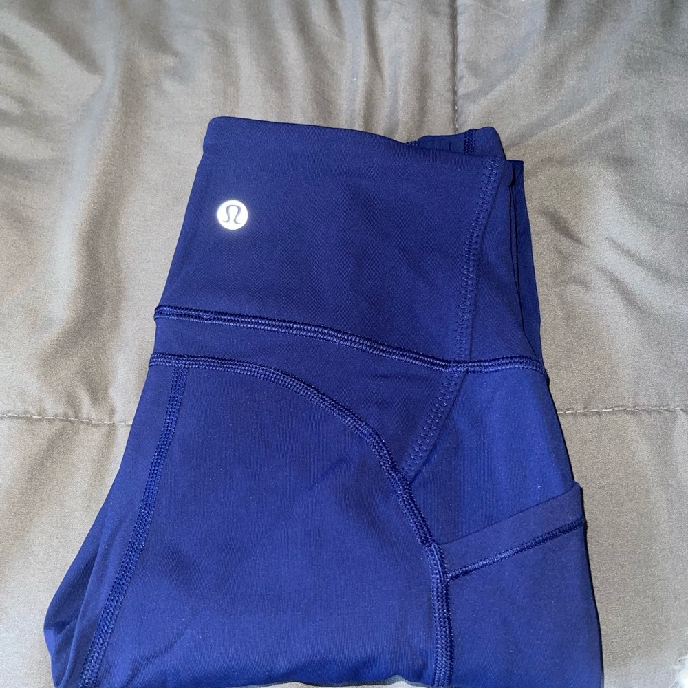 lululemon leggings navy blue with pockets